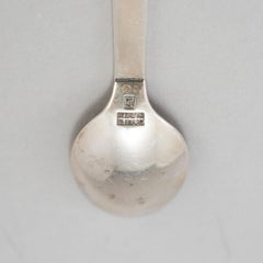 Silver Georg Jansen Moka Spoon Model "Pyramid" Set of 6 Denmark, 1960