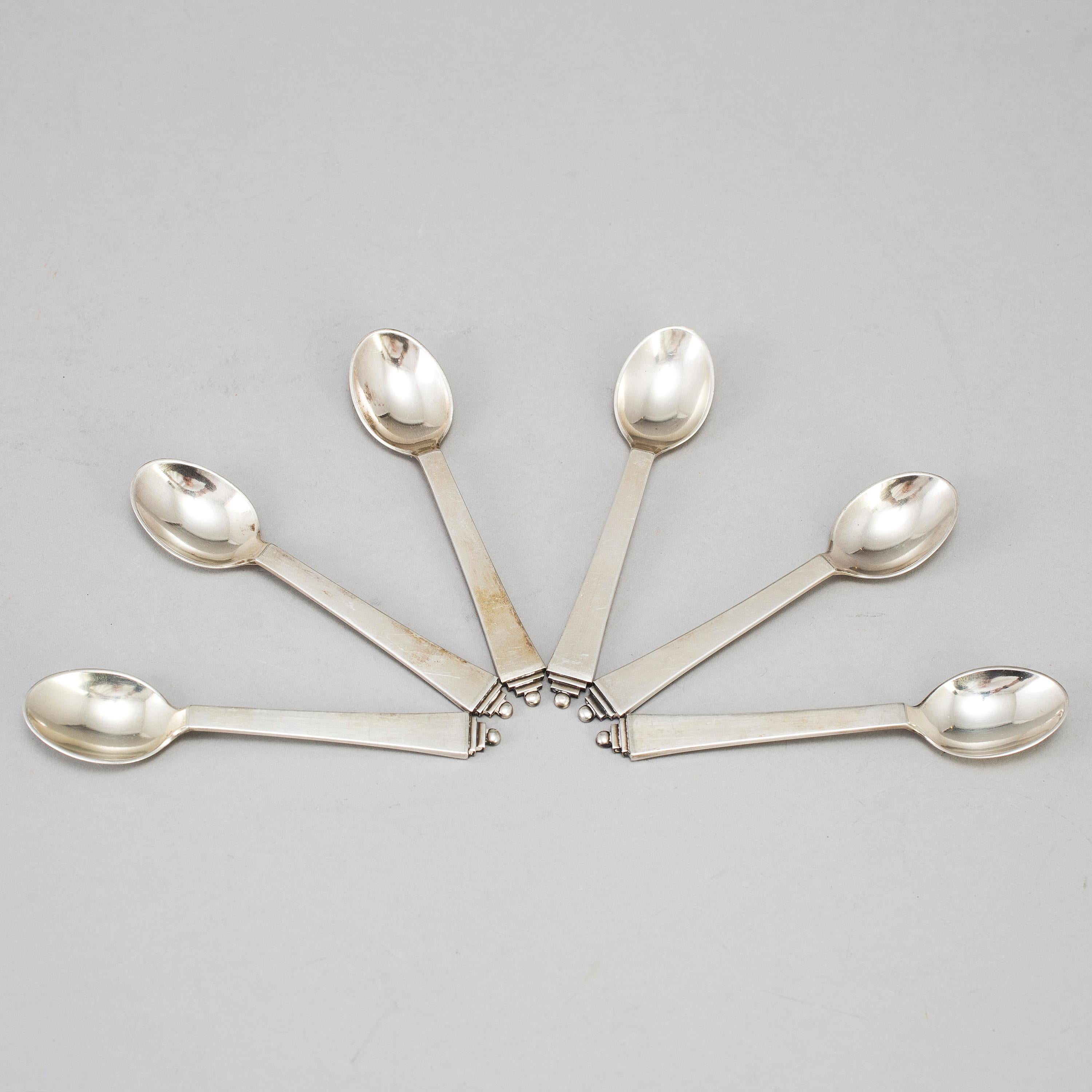 20th Century Silver Georg Jansen Moka Spoon Model 
