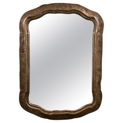 Miroir en argent doré et gaufré de Friedman Brothers