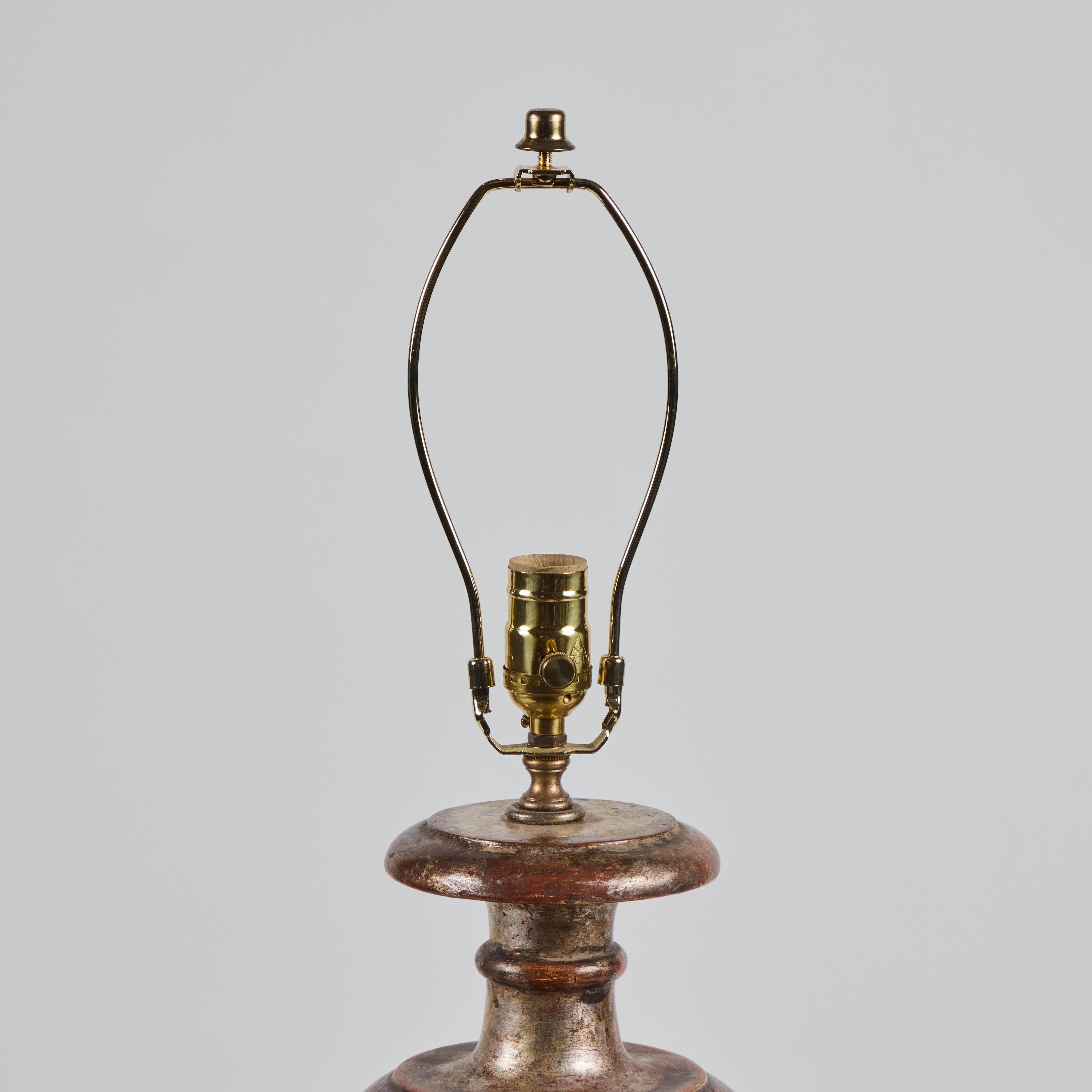 Lampes de table Florentine, dorées à l'argent en vente 4