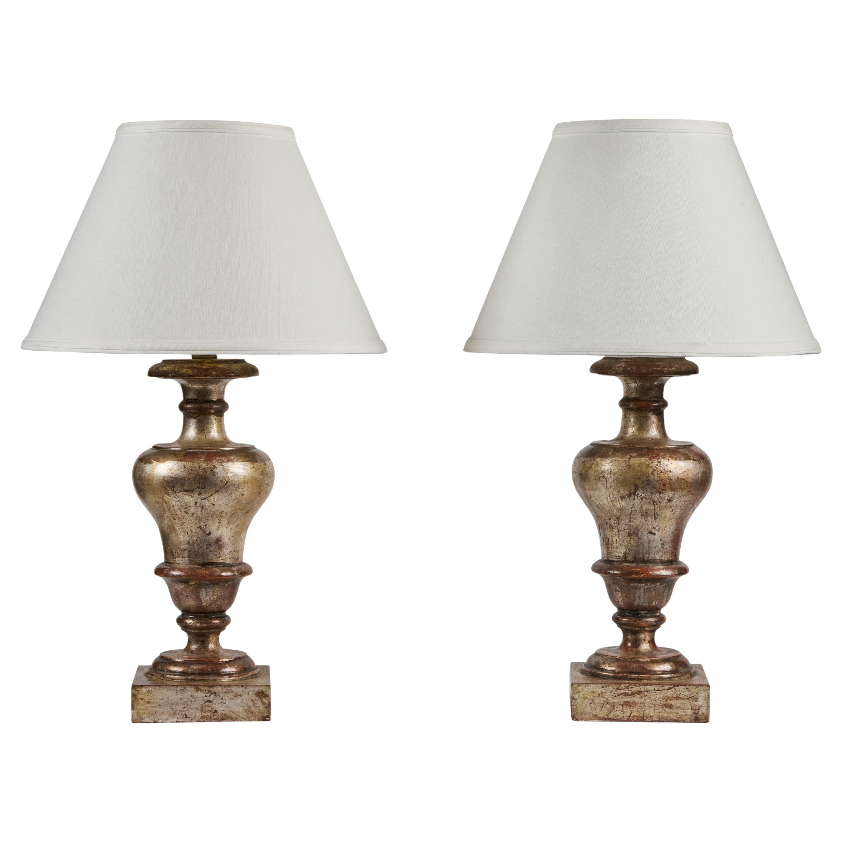 Lampes de table Florentine, dorées à l'argent en vente