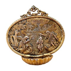Silver-gilded holy water font
