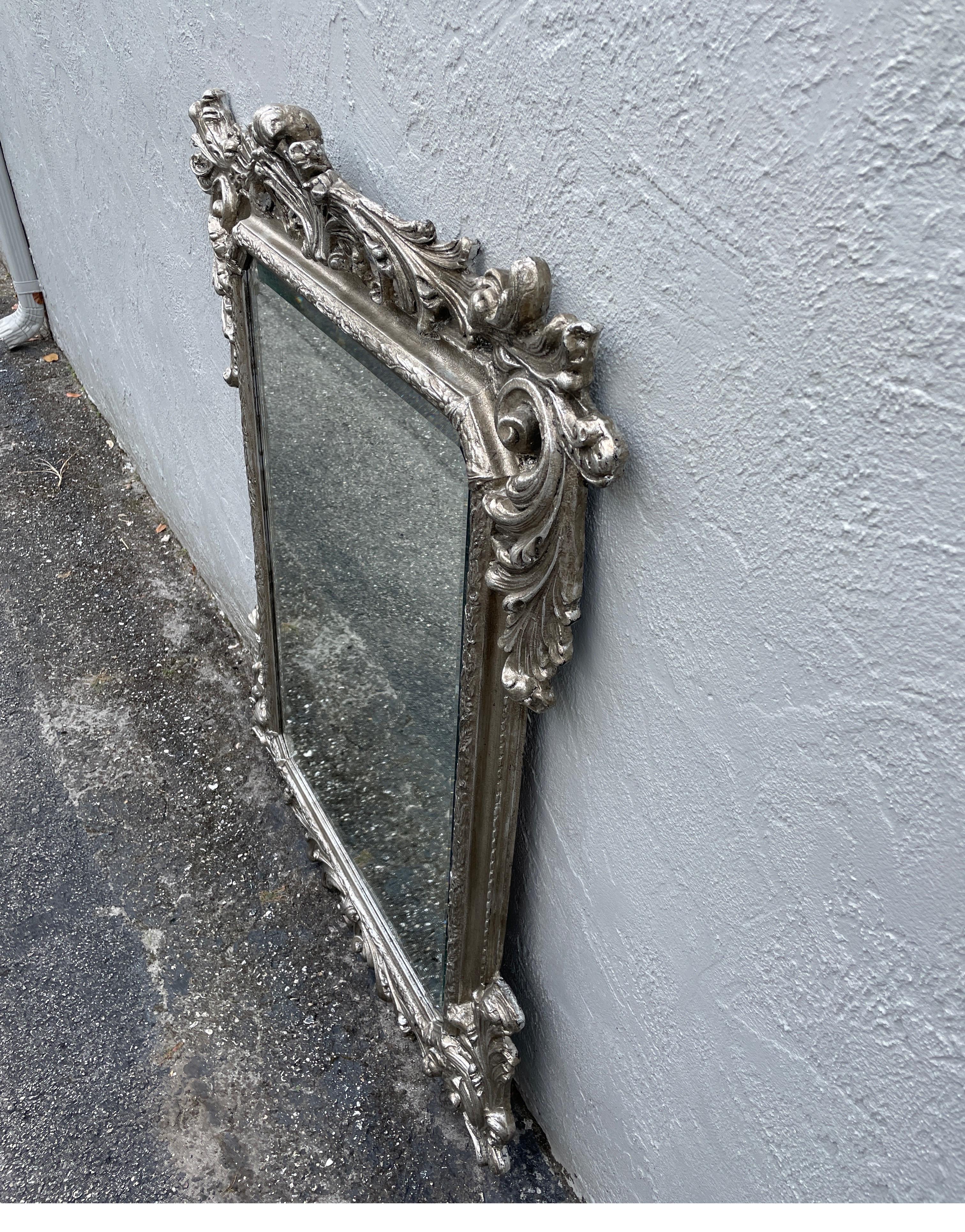 silver ornate mirror