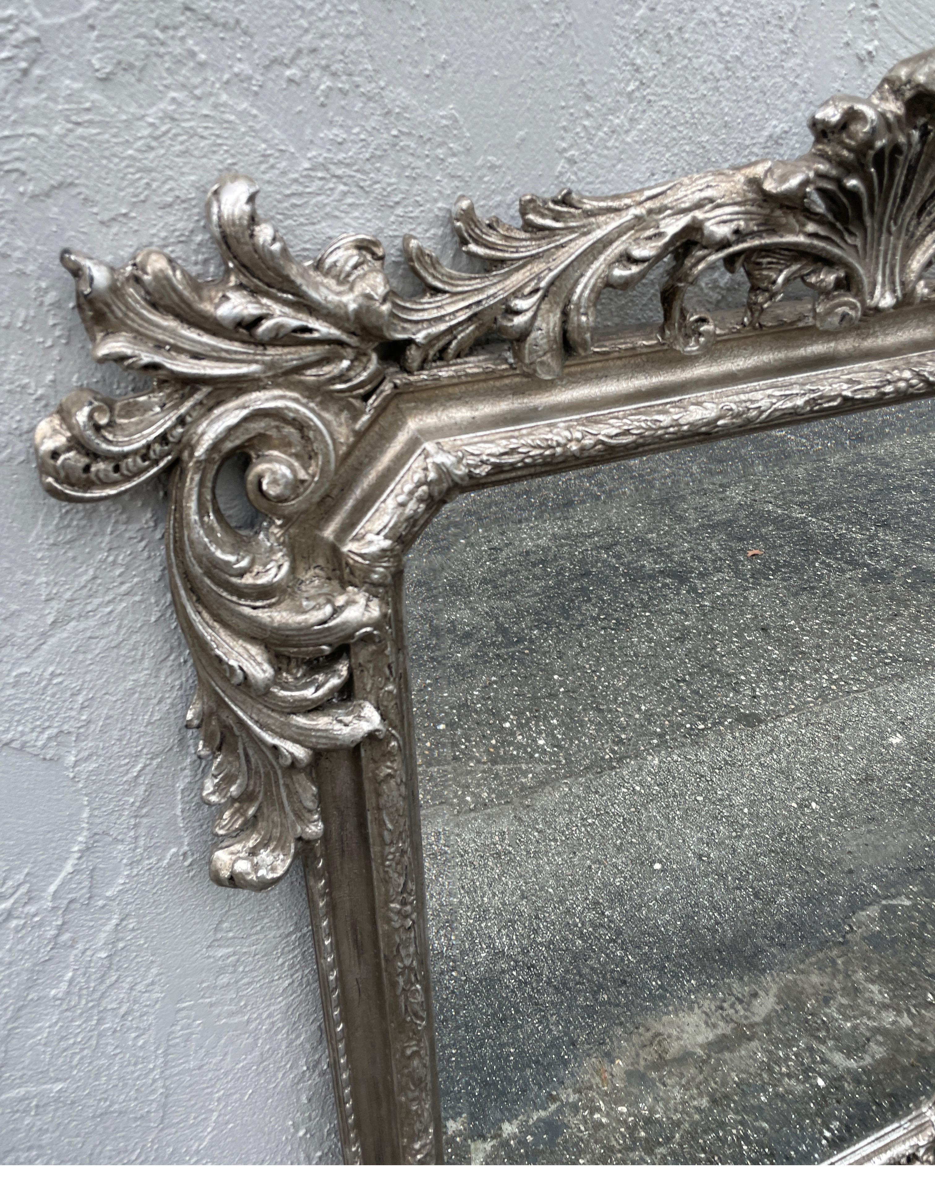Silver Gilded Mirror by Decorative Arts Studio In Good Condition For Sale In West Palm Beach, FL