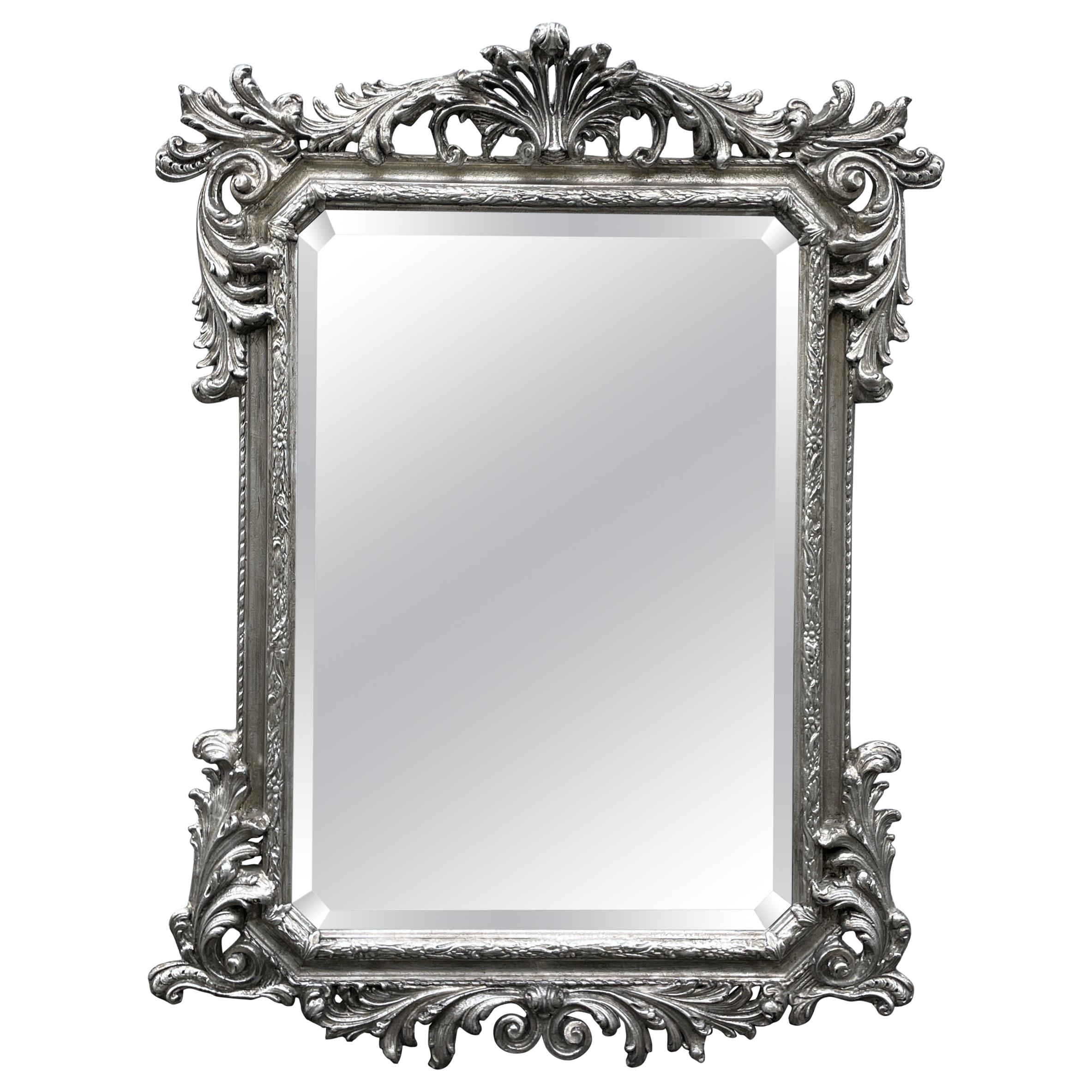 Silver Gilded Mirror by Decorative Arts Studio For Sale