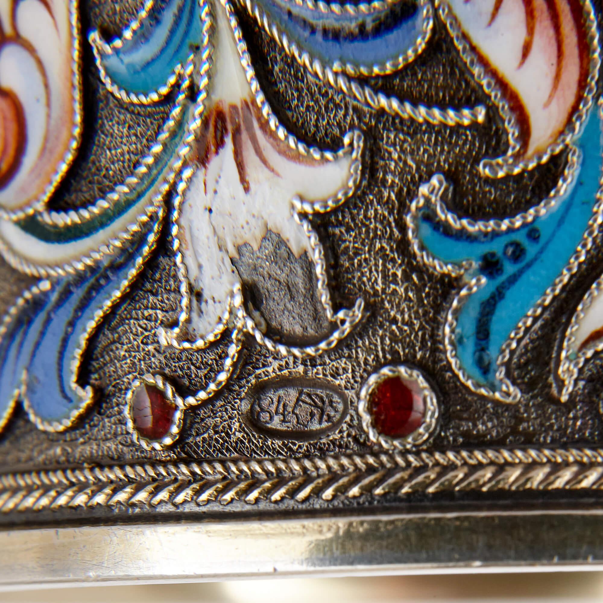 Silver-Gilt and Cloisonné-enamel Russian Napkin Ring For Sale 2