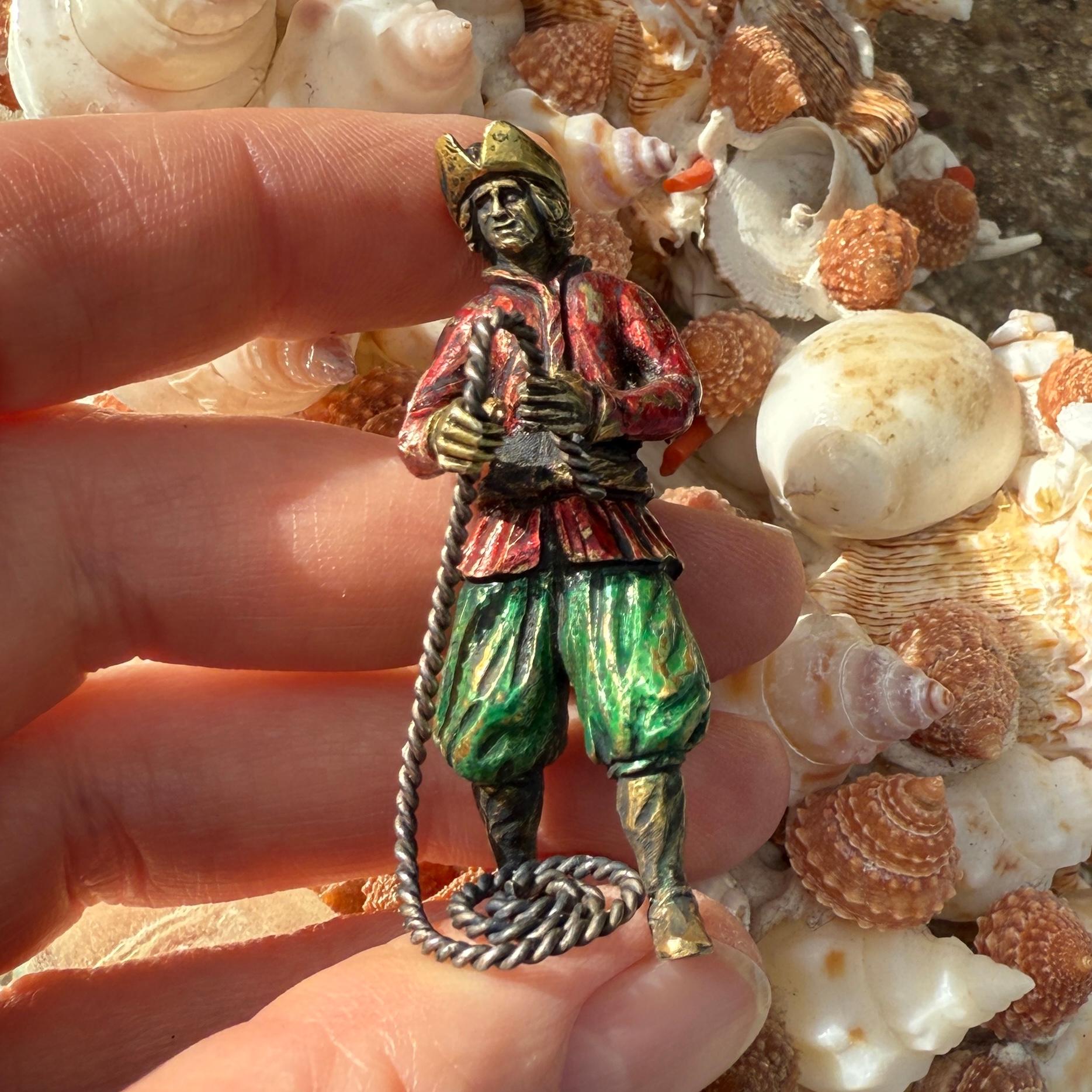 Figura di marinaio in argento dorato e smalto da un Nef. Tedesco, inizio XVII secolo in vendita 7