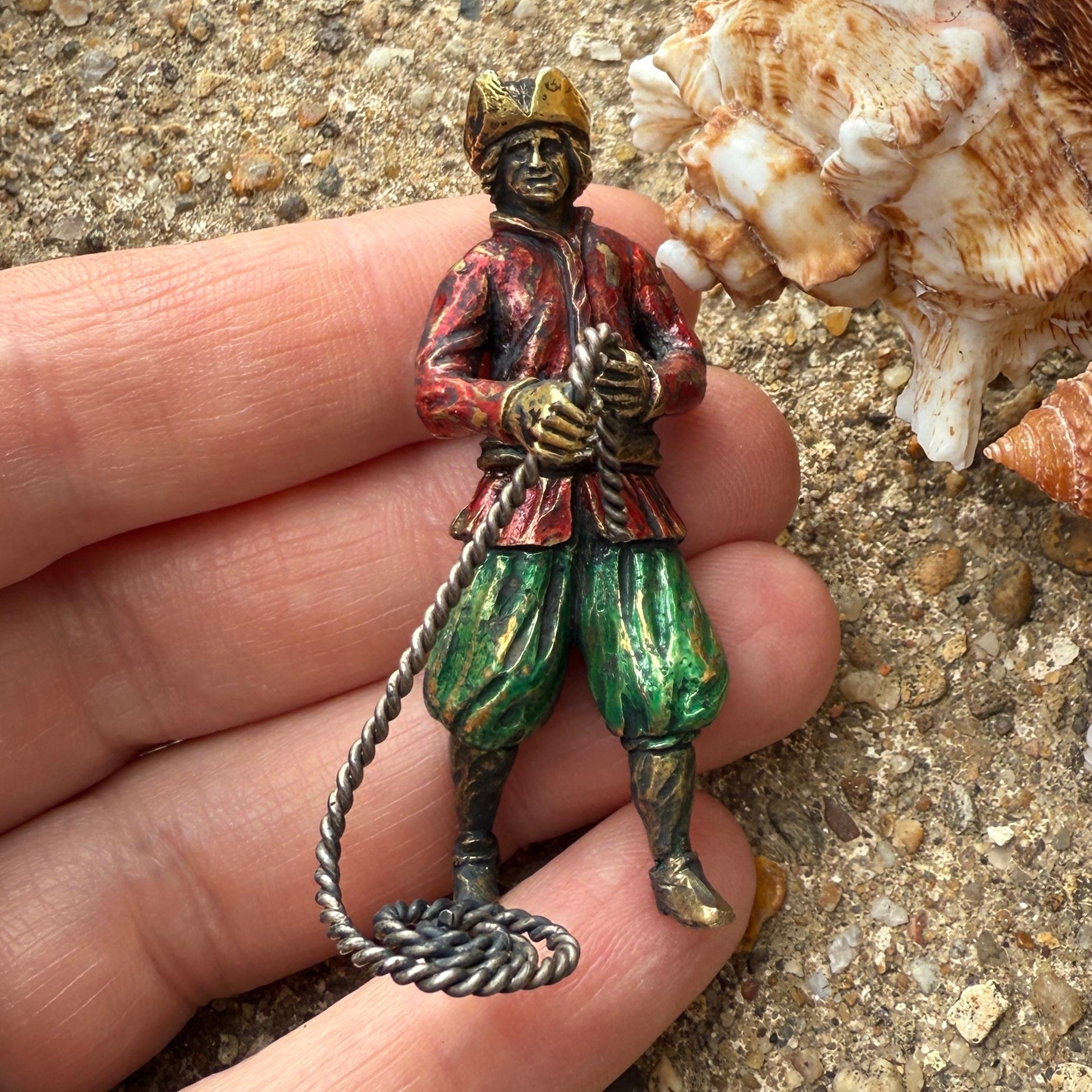 Figura di marinaio in argento dorato e smalto da un Nef. Tedesco, inizio XVII secolo in vendita 3
