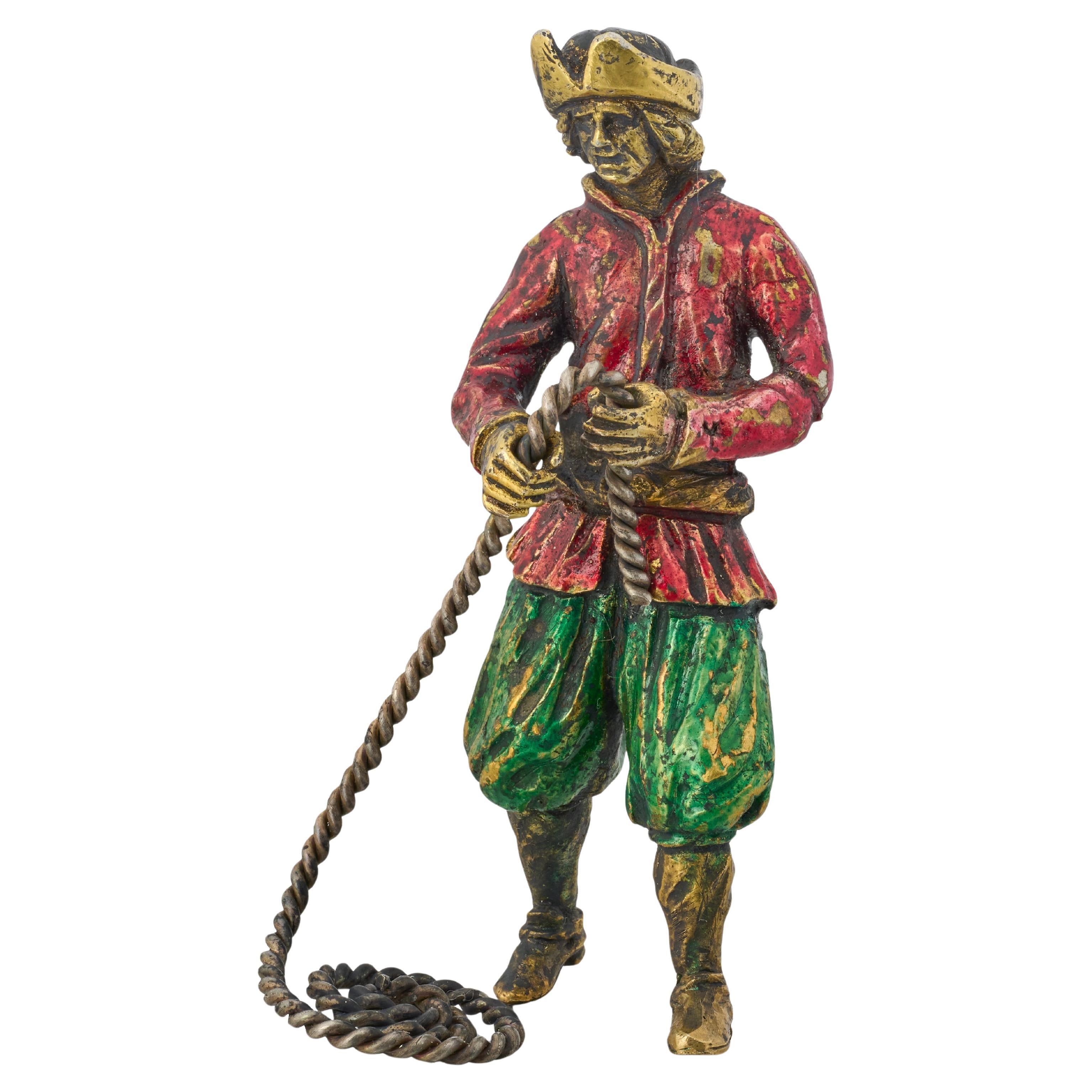 Figura di marinaio in argento dorato e smalto da un Nef. Tedesco, inizio XVII secolo in vendita