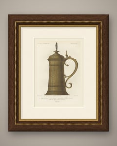Silver Gilt and Niello Beer Tankard, Schweinfurt, Antique Print, 1851