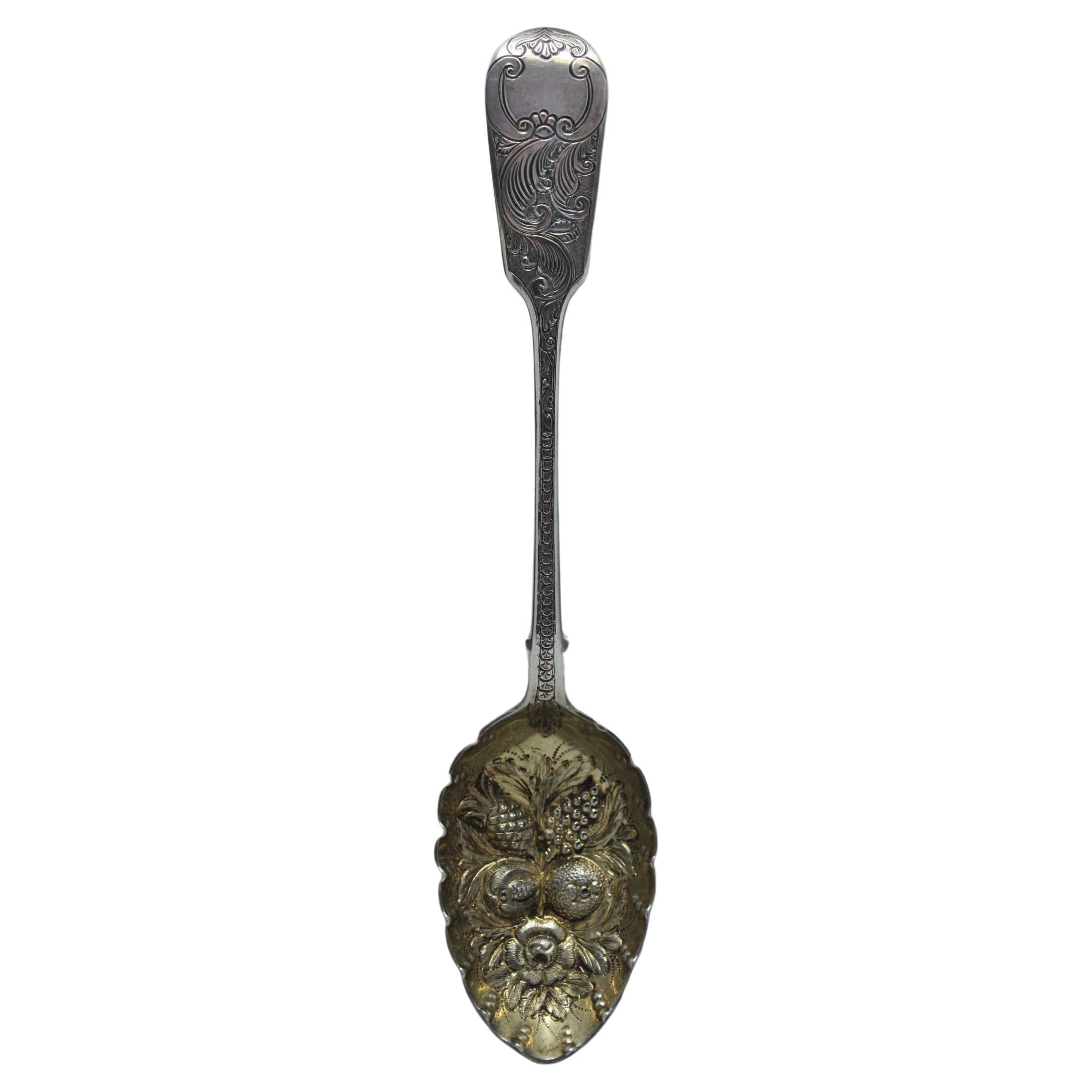 Silver Gilt Berry Spoon by James and Josiah Williams Exeter 1861