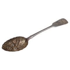 Antique Silver gilt berry spoon by James and Josiah Williams Exeter 1861
