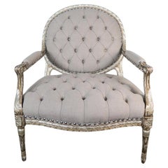 Silver Gilt Carved Neoclassical Style Armchair