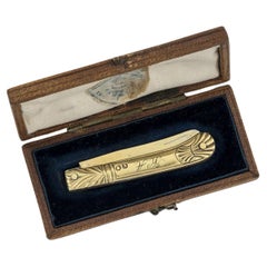 Antique Silver Gilt Cased Miniature Folding Knife by Francis Higgins, 1896