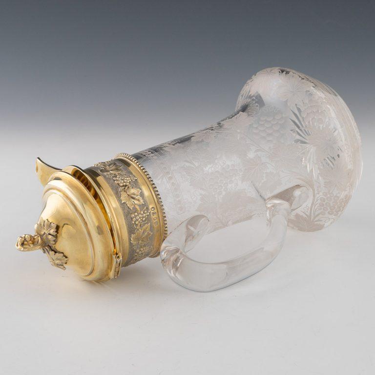 Silver Gilt Claret Jug Garrard London 1882 In Good Condition For Sale In Tunbridge Wells, GB