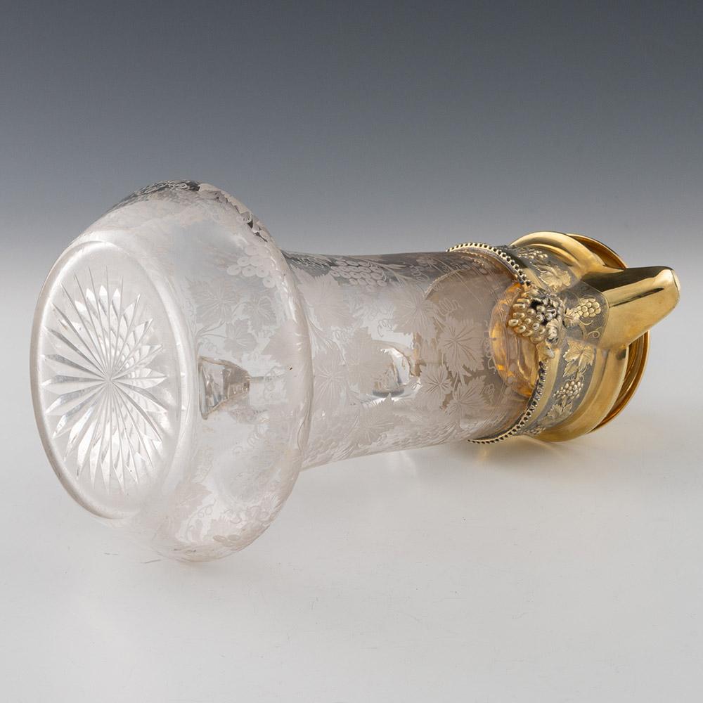 Late 19th Century Silver Gilt Claret Jug Garrard London 1882 For Sale