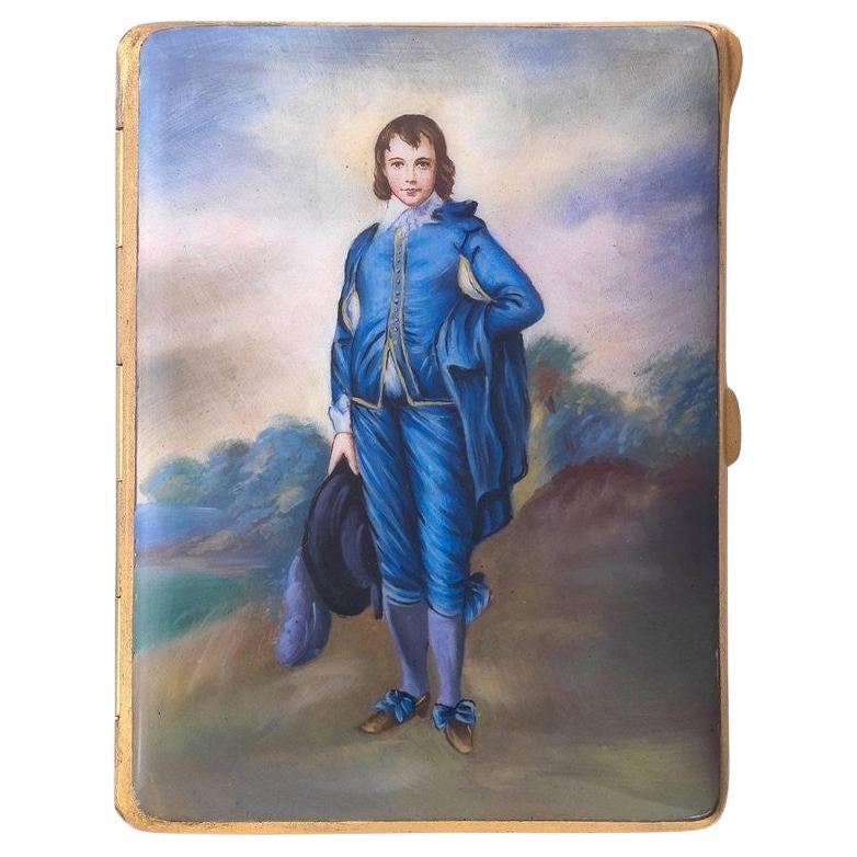 Silver Gilt Enamel Cigarette Case For Sale