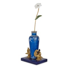 Silver-Gilt, Enamel, Diamond and Semi-Precious Stone Flower Model