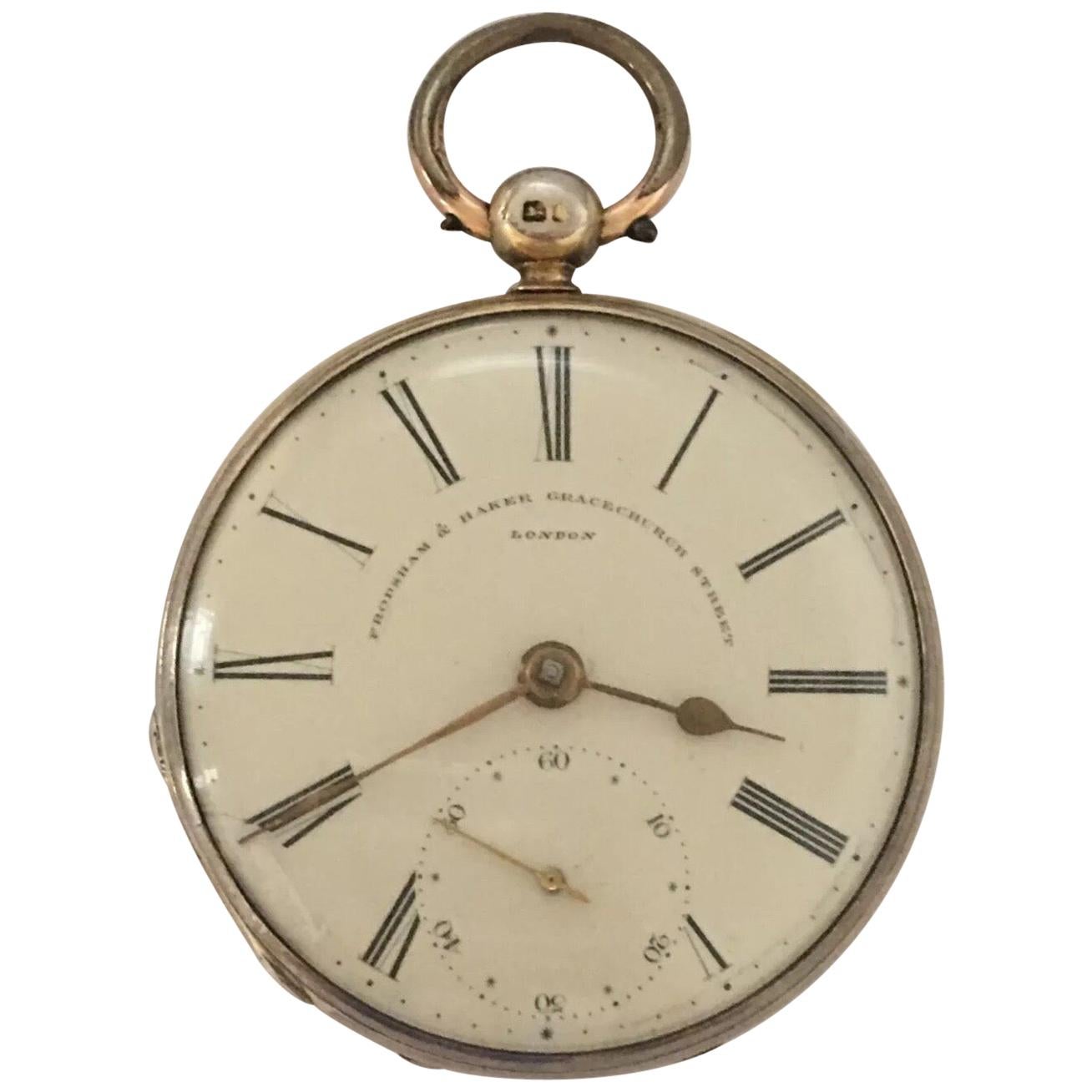 Silver Gilt English Lever Fusee Pocket Watch by Frodsham, London for Spares/Repa