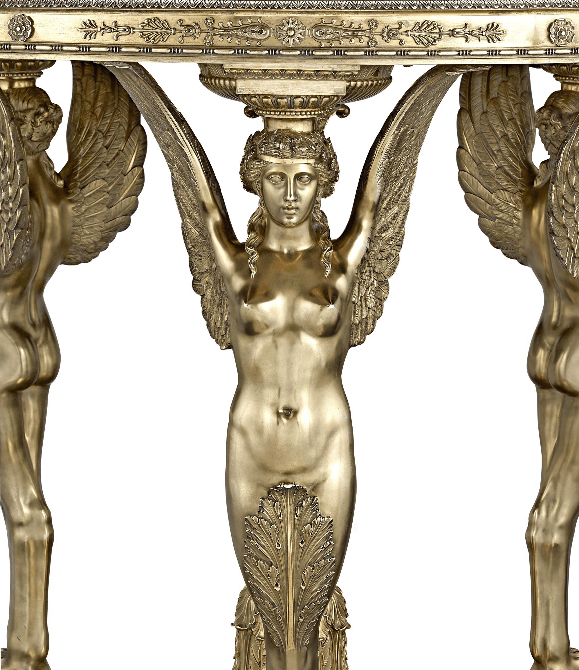 Silber-vergoldeter Ausstellungs-Teetisch von Maison Aucoc (Art nouveau) im Angebot