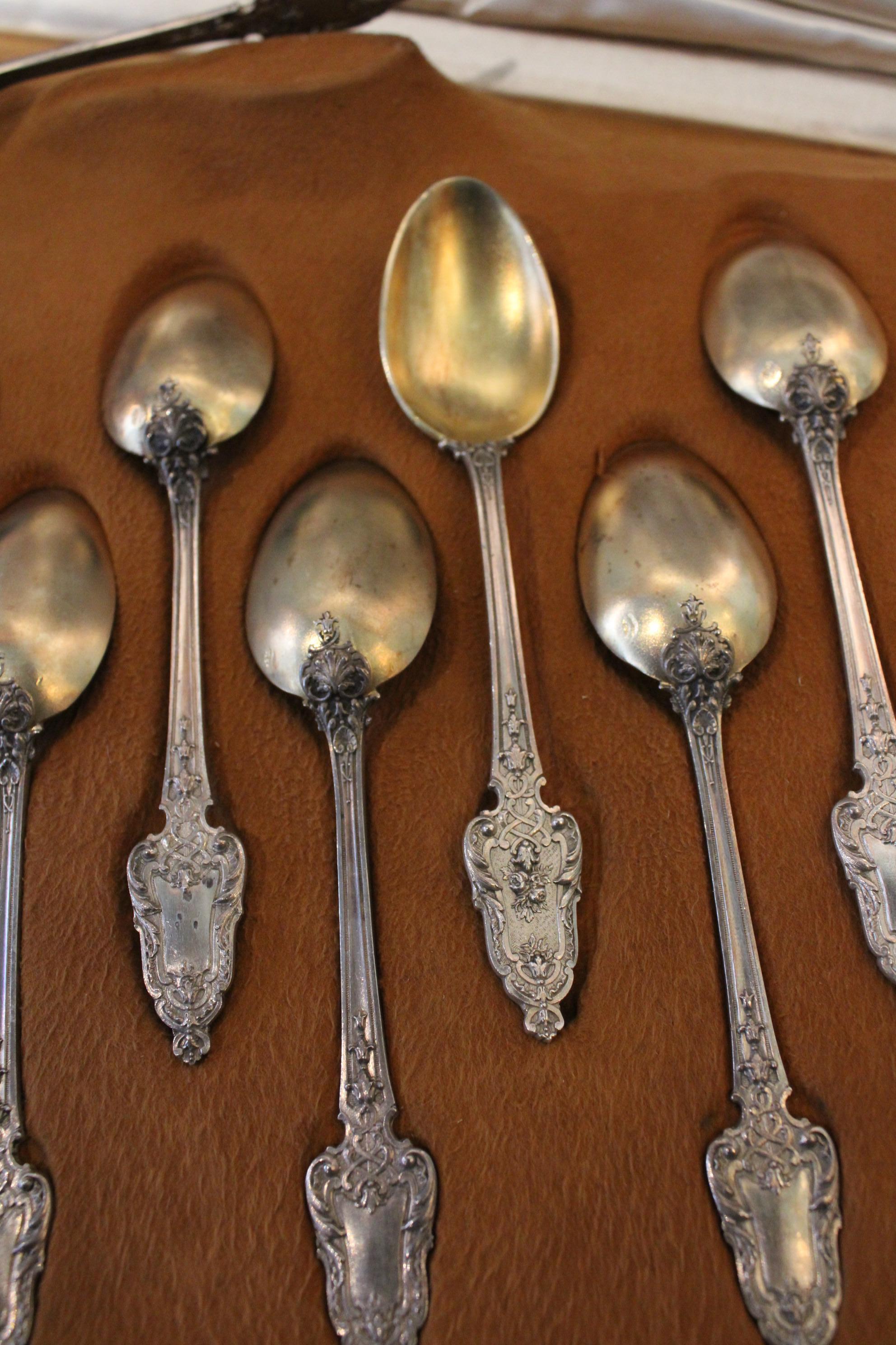 19th Century Silver-Gilt cutlery box For Sale