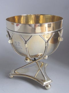 Silver Gilt Kettle Drum Bowl Made in Birmingham by Frederick Elkington, 1878
