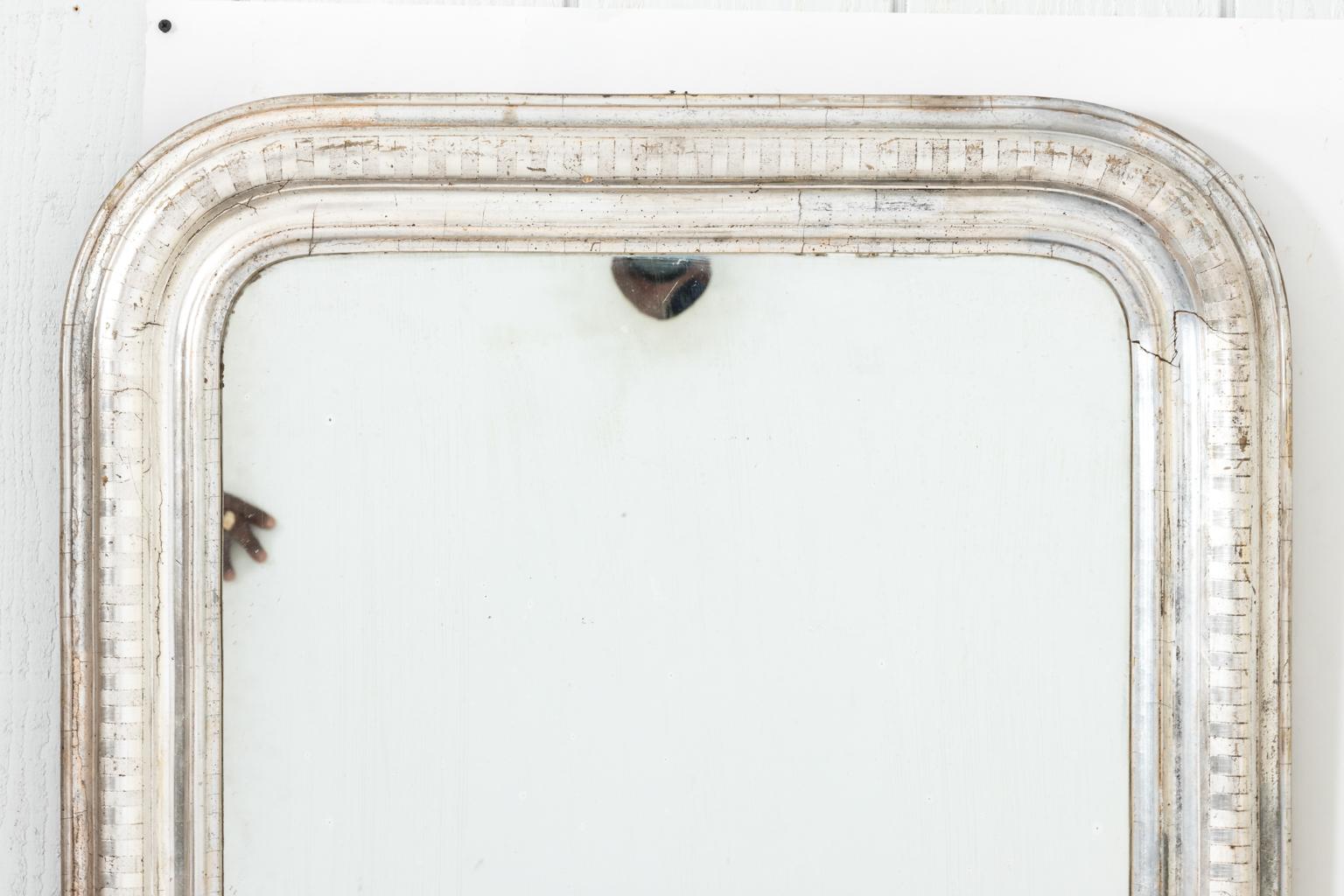 Silver Gilt Louis Phillip Mirror In Good Condition For Sale In Stamford, CT