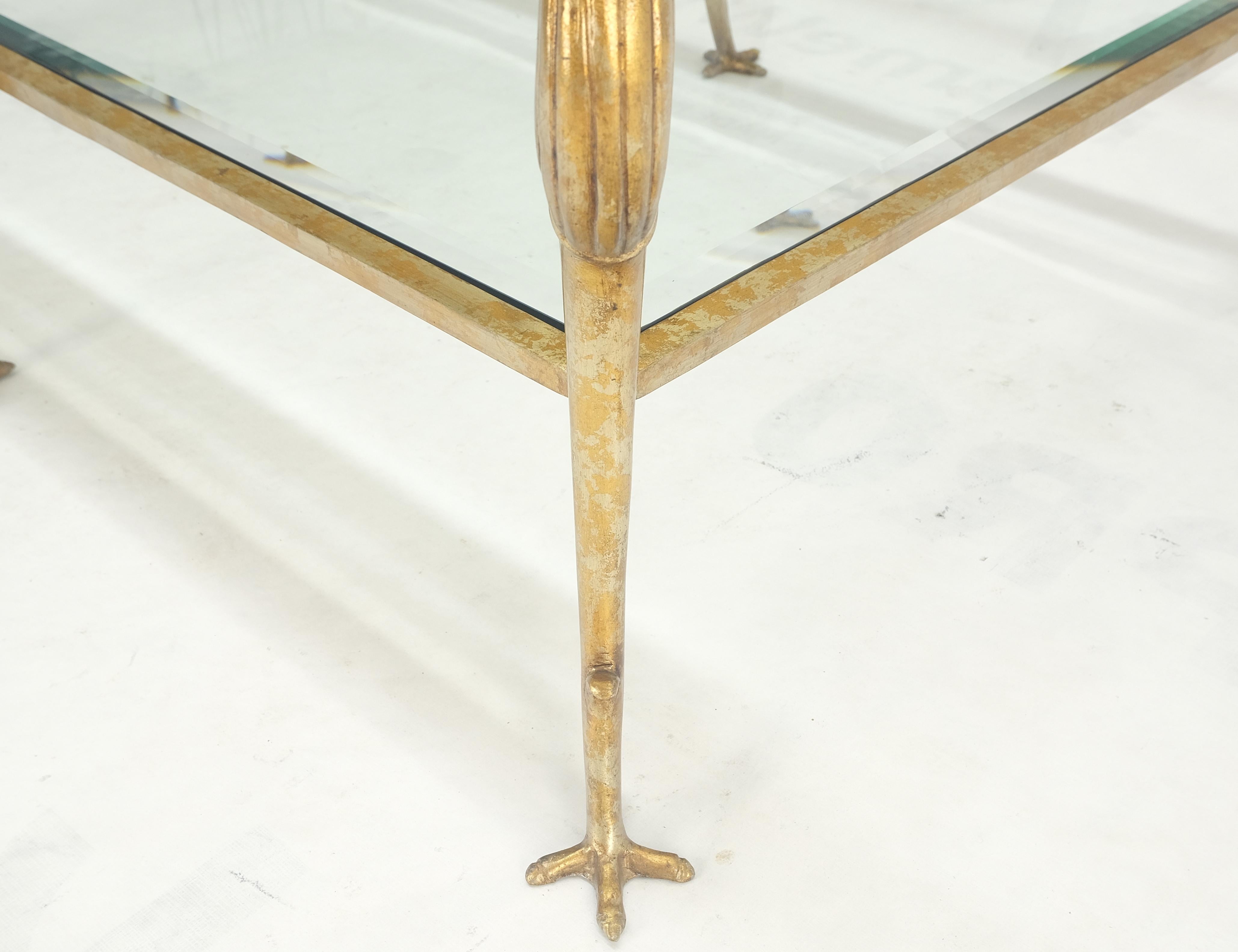 Silver Gilt Metal Glass Top Two Tier Eagle & Claw Motive Rectangle Coffee Table  For Sale 7