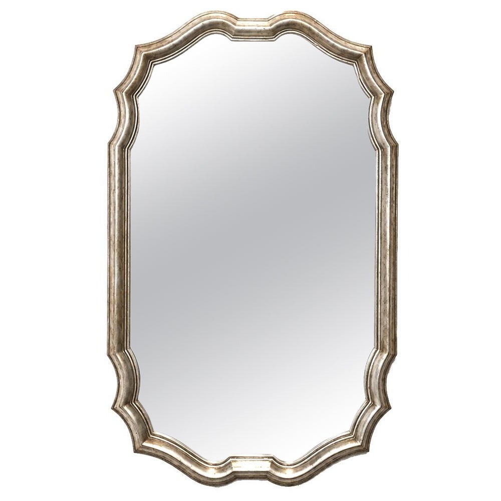Silver Gilt Mirror 45"H x 27"W Hollywood Regency Glamour