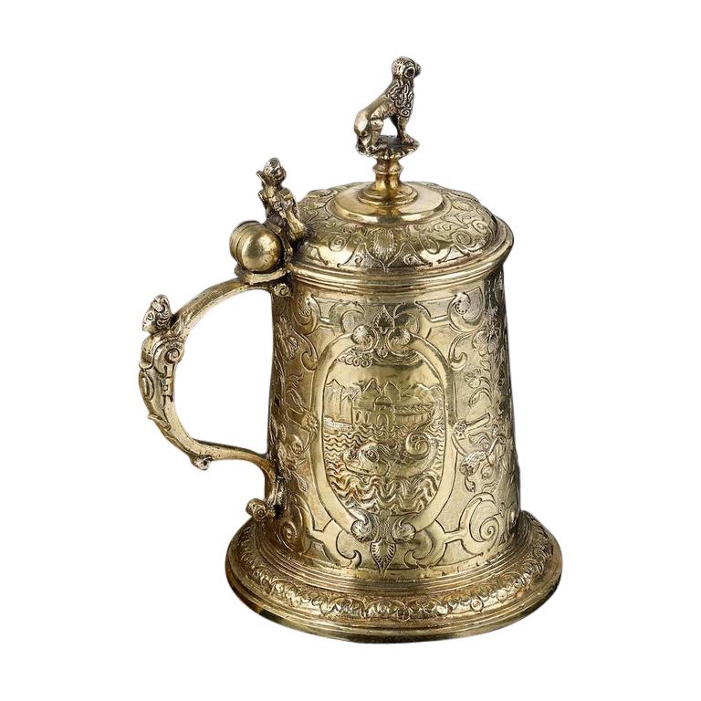 Silver Gilt Renaissance Tankard, German, circa 1600 For Sale