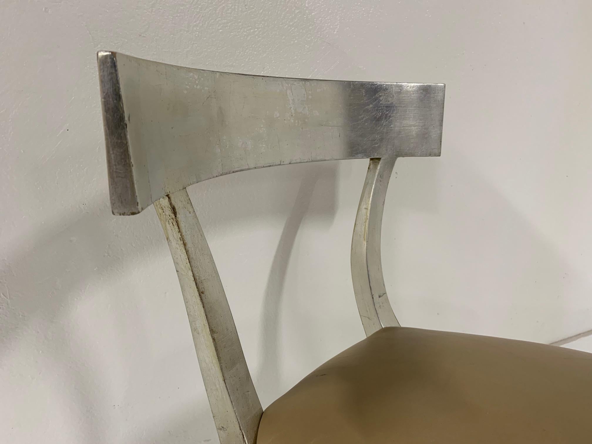 Modern Silver Gilt Side Chair Style of Robsjohn-Gibbings For Sale