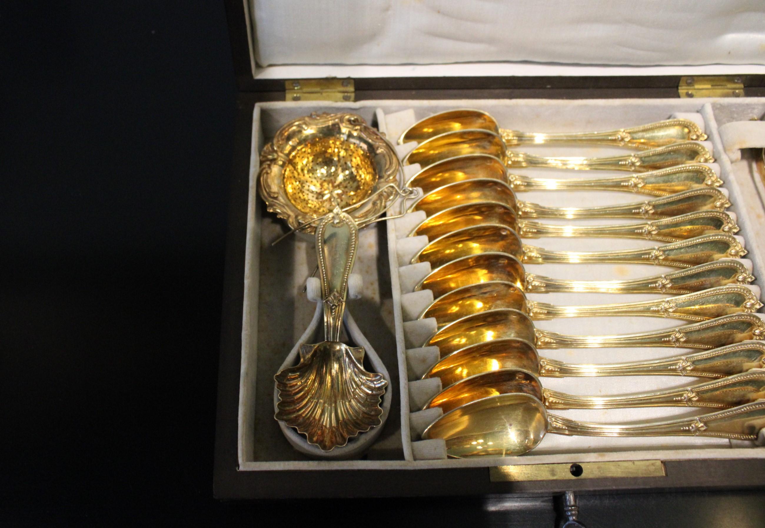 French Silver-Gilt Snoops Box For Sale