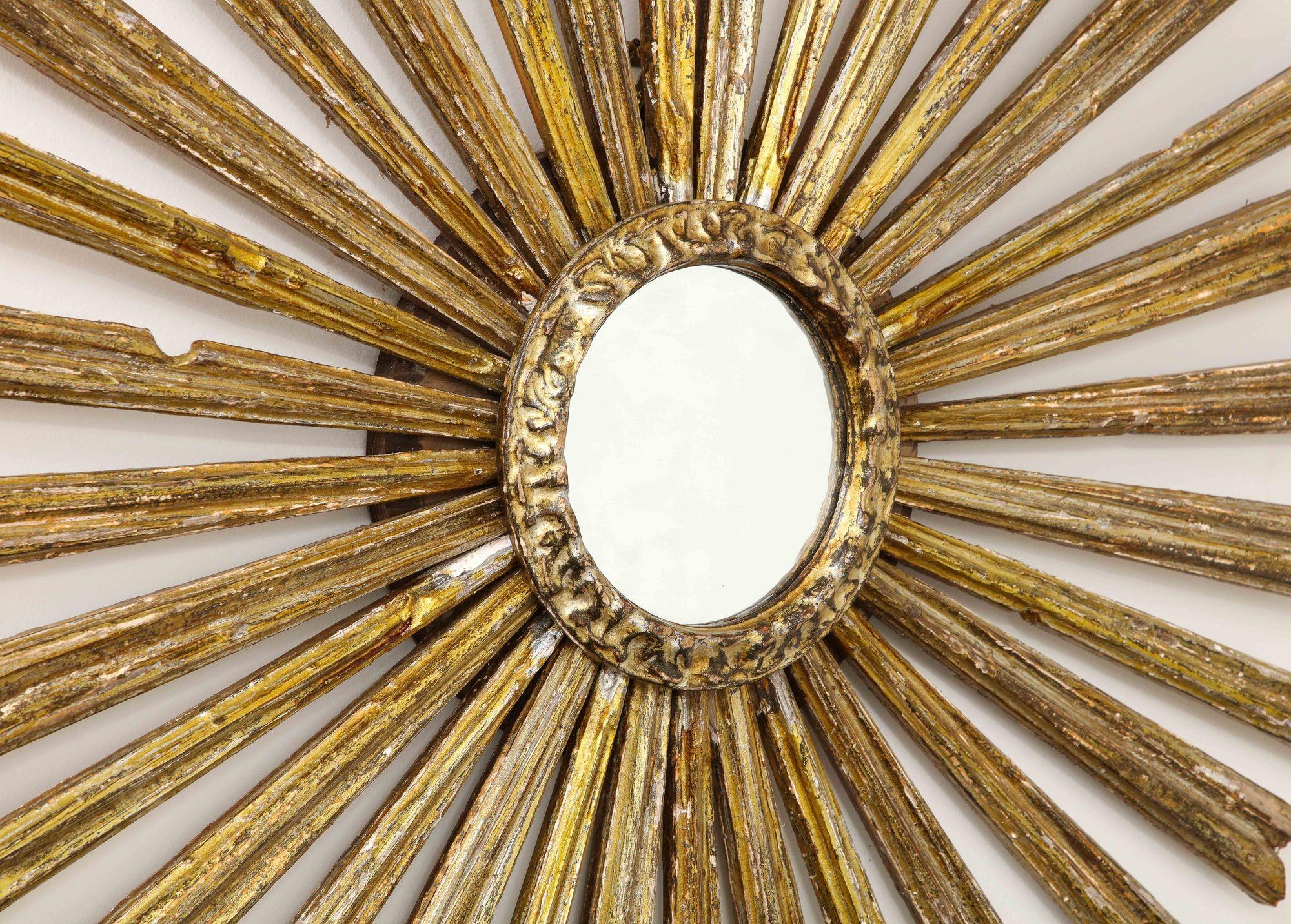 Vergoldeter Silberspiegel mit Sonnenschliff, 20. Jahrhundert im Angebot 7