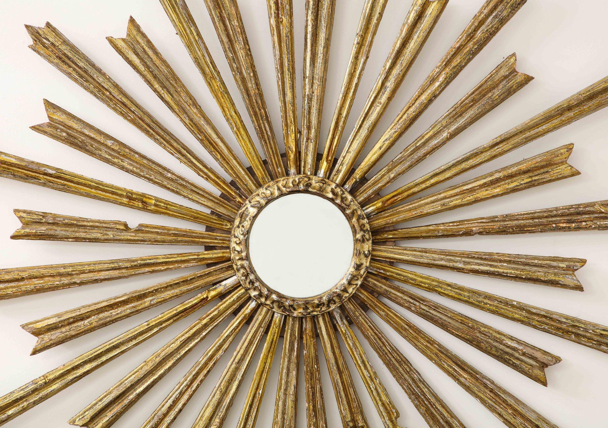 Vergoldeter Silberspiegel mit Sonnenschliff, 20. Jahrhundert im Angebot 3