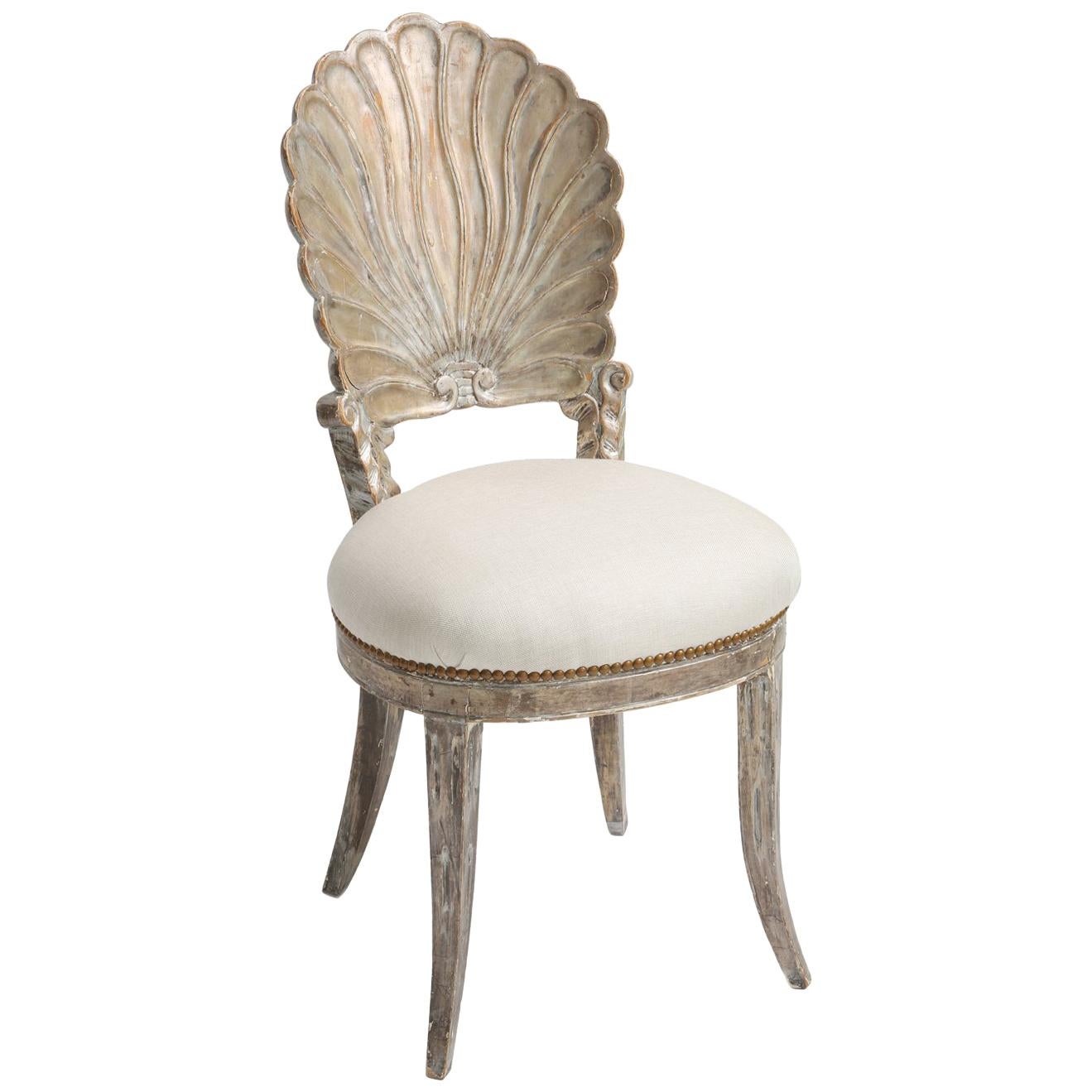 Silver Gilt Venetian Scallop Shell Side Chair