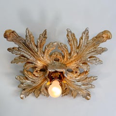 Silver Giltwood Florentine Flush Mount Light