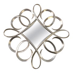 Vintage Silver Giltwood Swirl Mirror by Christopher Guy