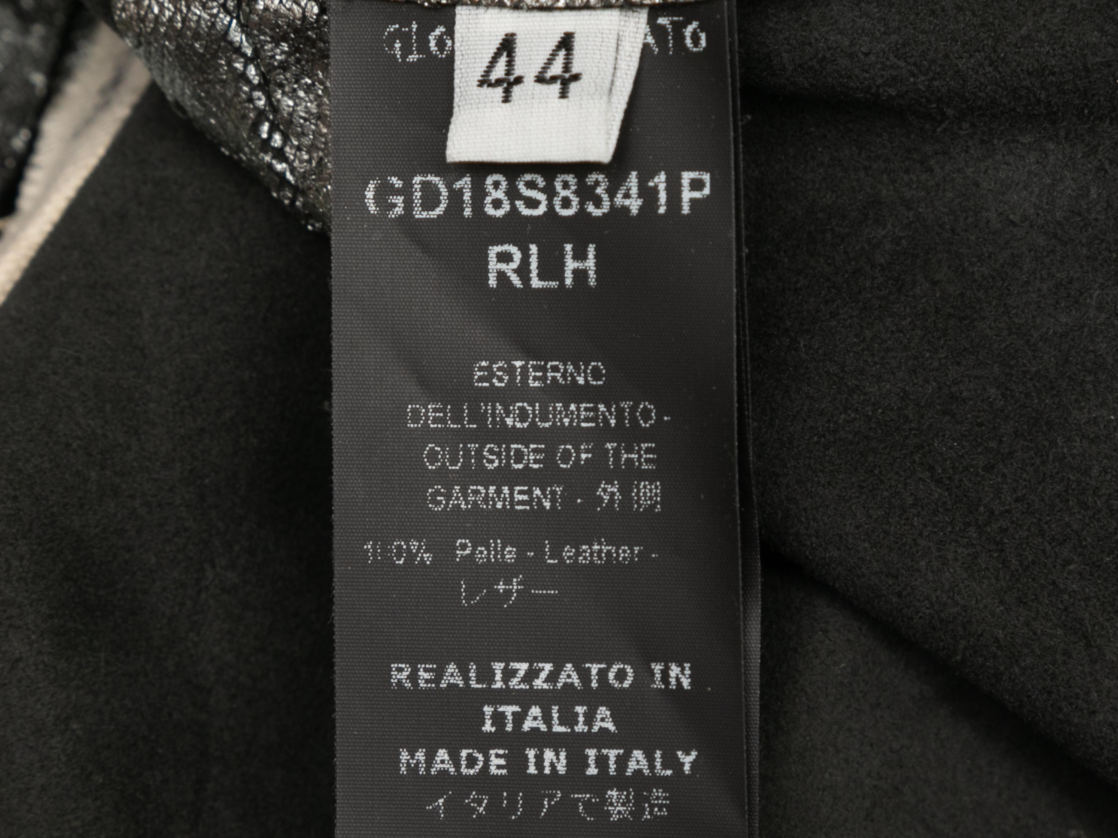 Silver Giorgio Brato Metallic Leather Jacket Size EU 44 In Good Condition For Sale In New York, NY