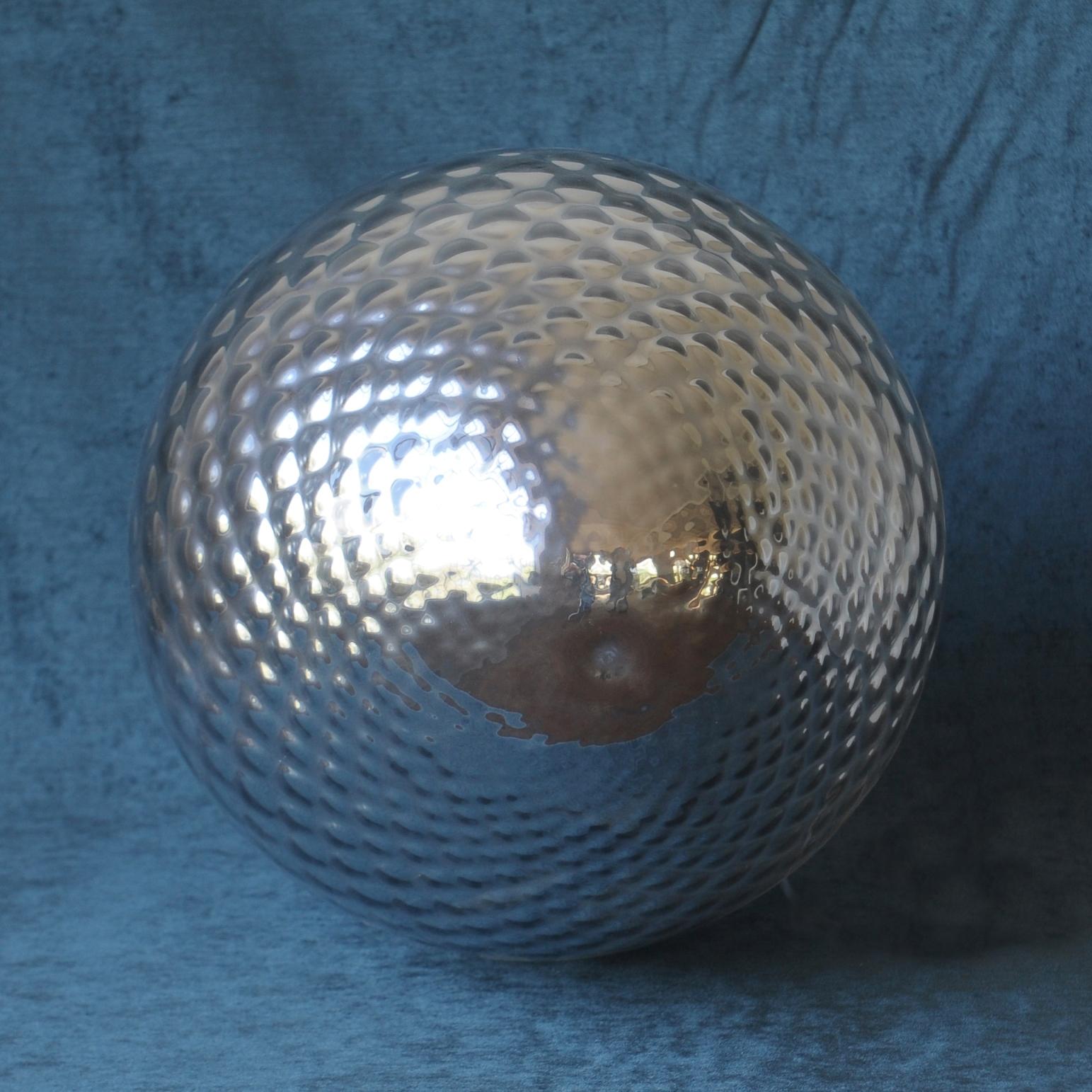 Italian Silver Glass Egg Lamp, Italy, 2000s For Sale