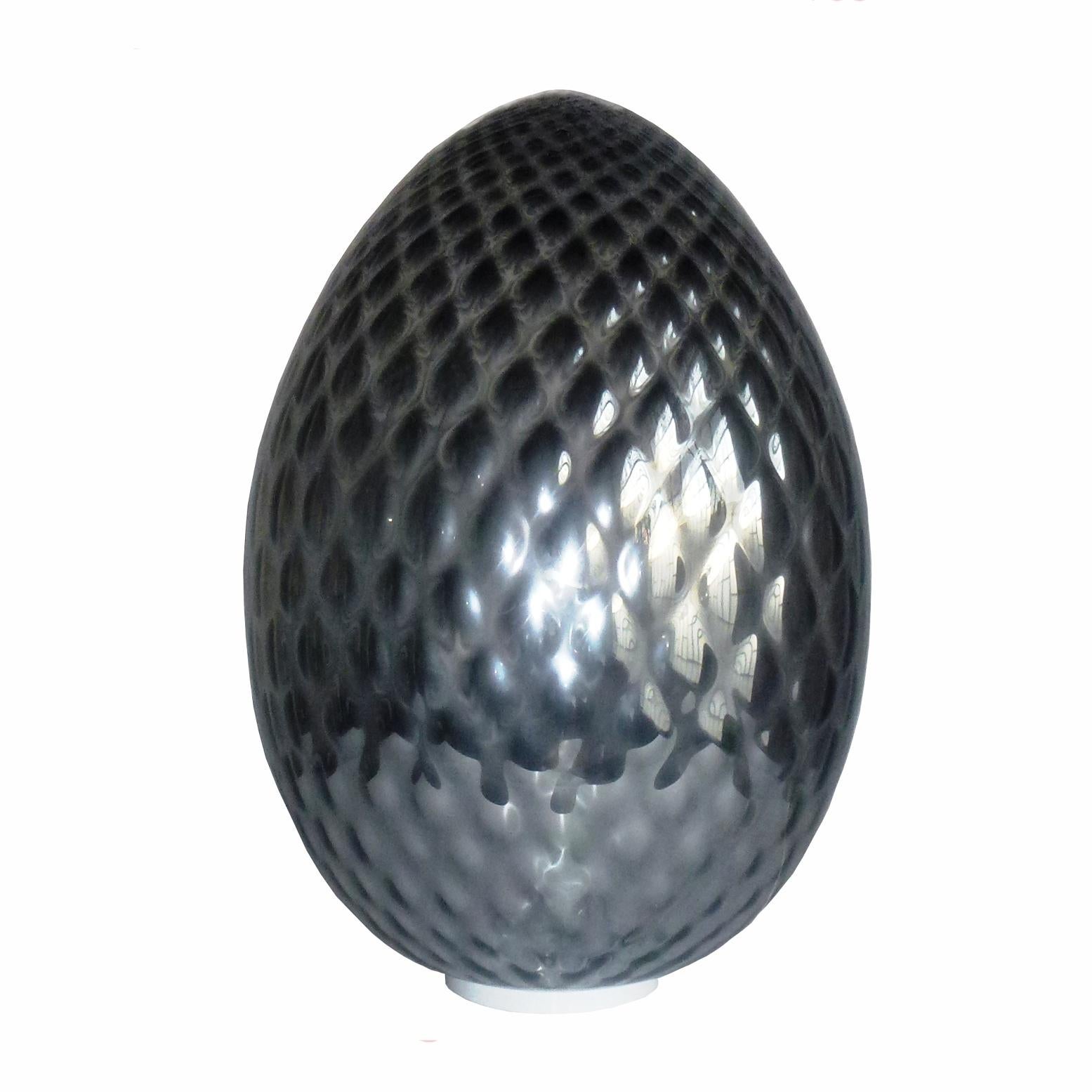Silver Glass Egg Lamp, Italy, 2000s For Sale
