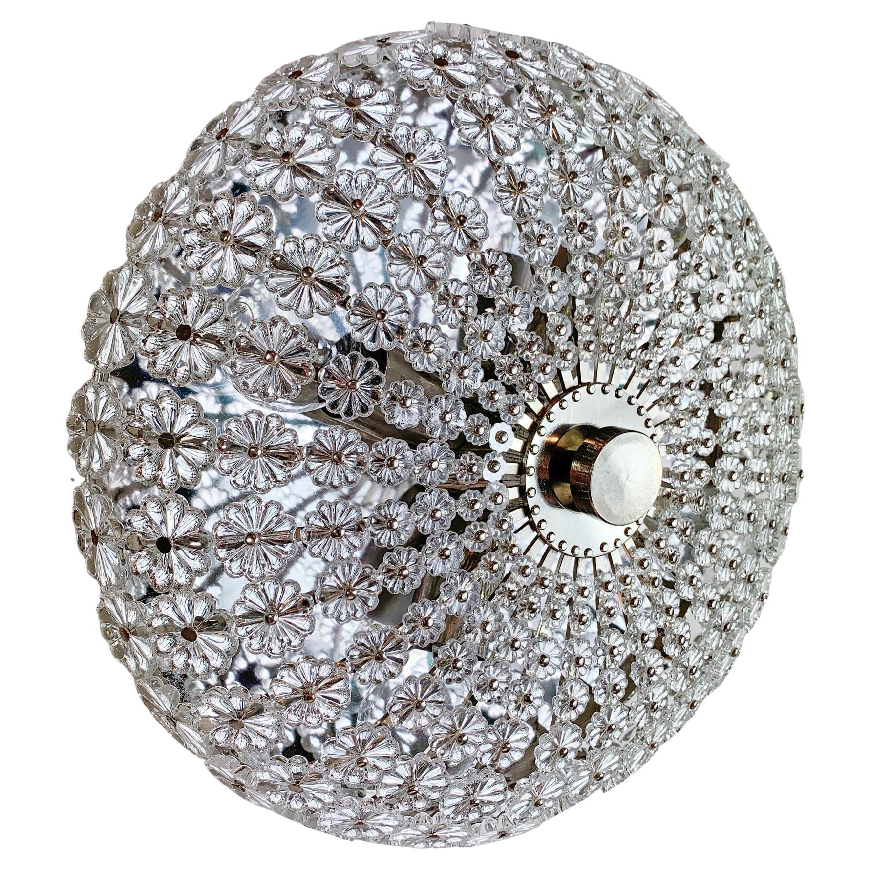 Silver Glass Flushmount Light by Emil Stejnar for H. Richter, 1950’s en vente