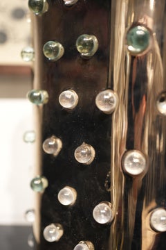 Silver glazed ceramic lamp by Hilton Mc Connico