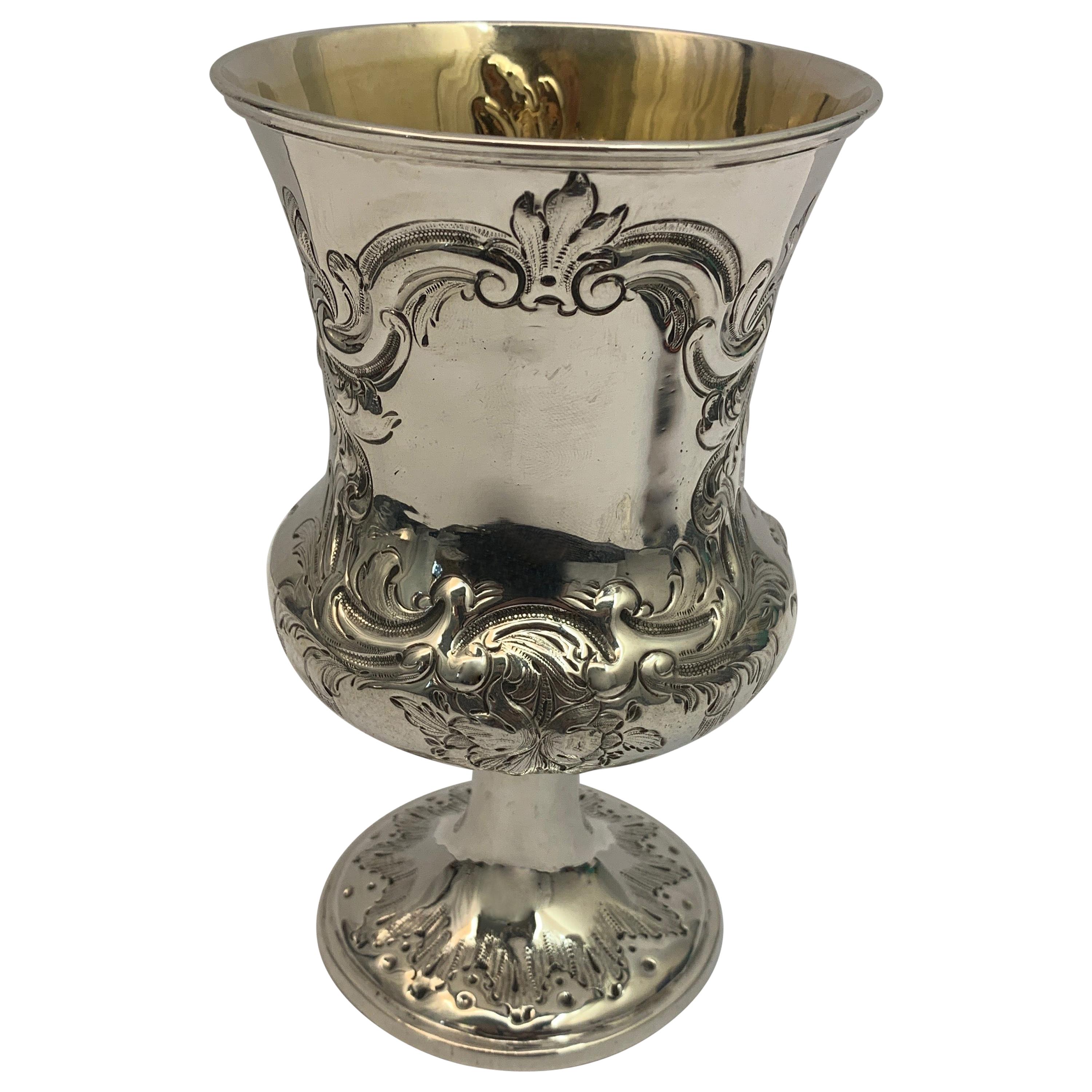 Silver Goblet with Gilt Interior, 1857 For Sale