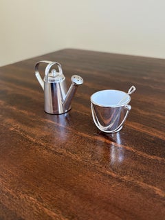 Silver Godinger Country Garden Pail and Watering Can Salt and Pepper Shakers