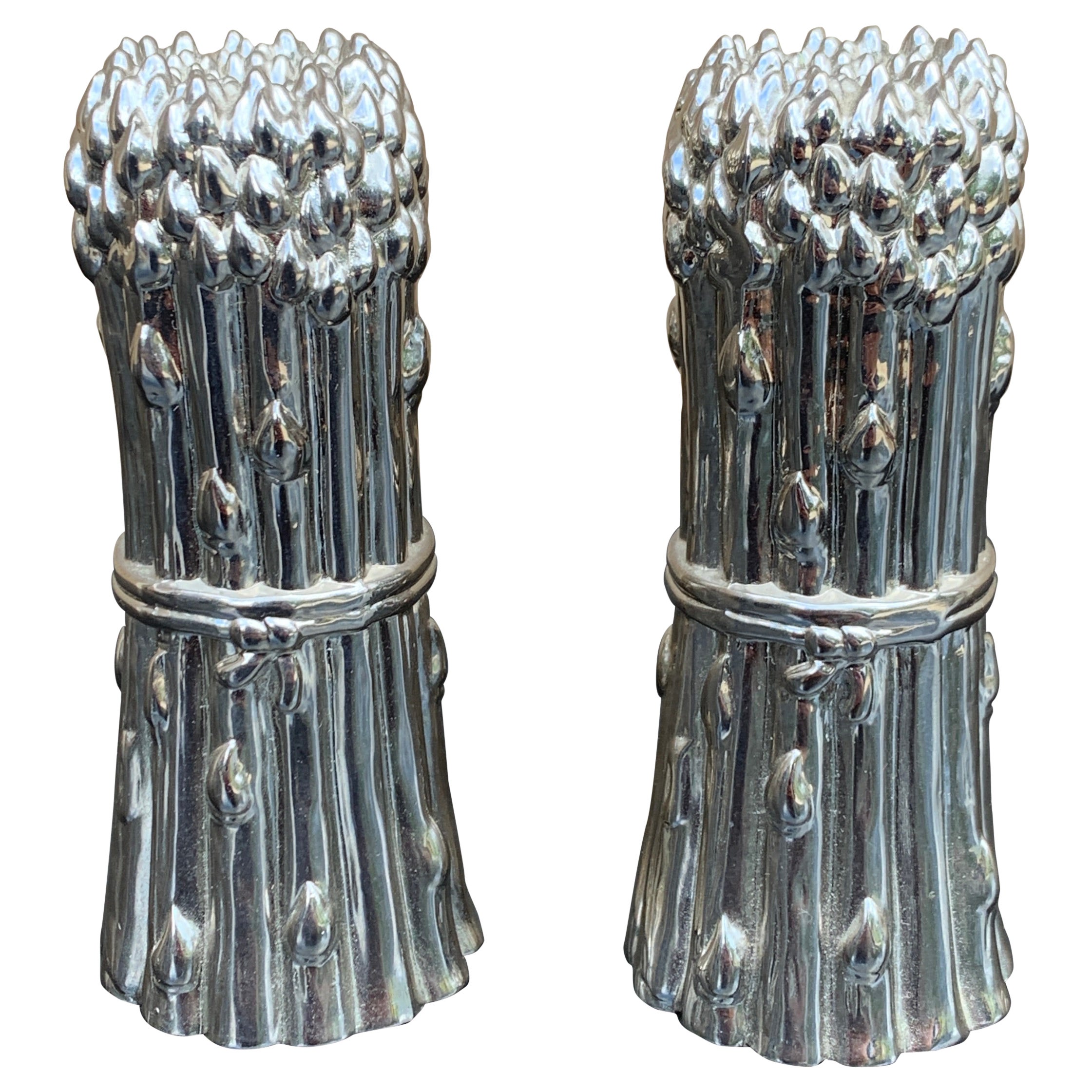 Salière et poivrière en argent Godinger French Country Asparagus