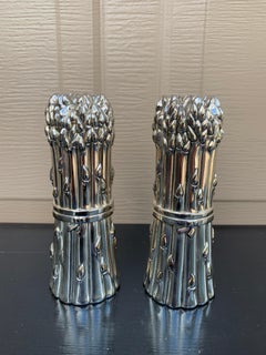 Silver Godinger French Country Asparagus Salt Grinder and Pepper Shakers
