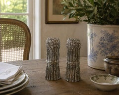 Silver Godinger French Country Asparagus Salt Grinder and Pepper Shakers
