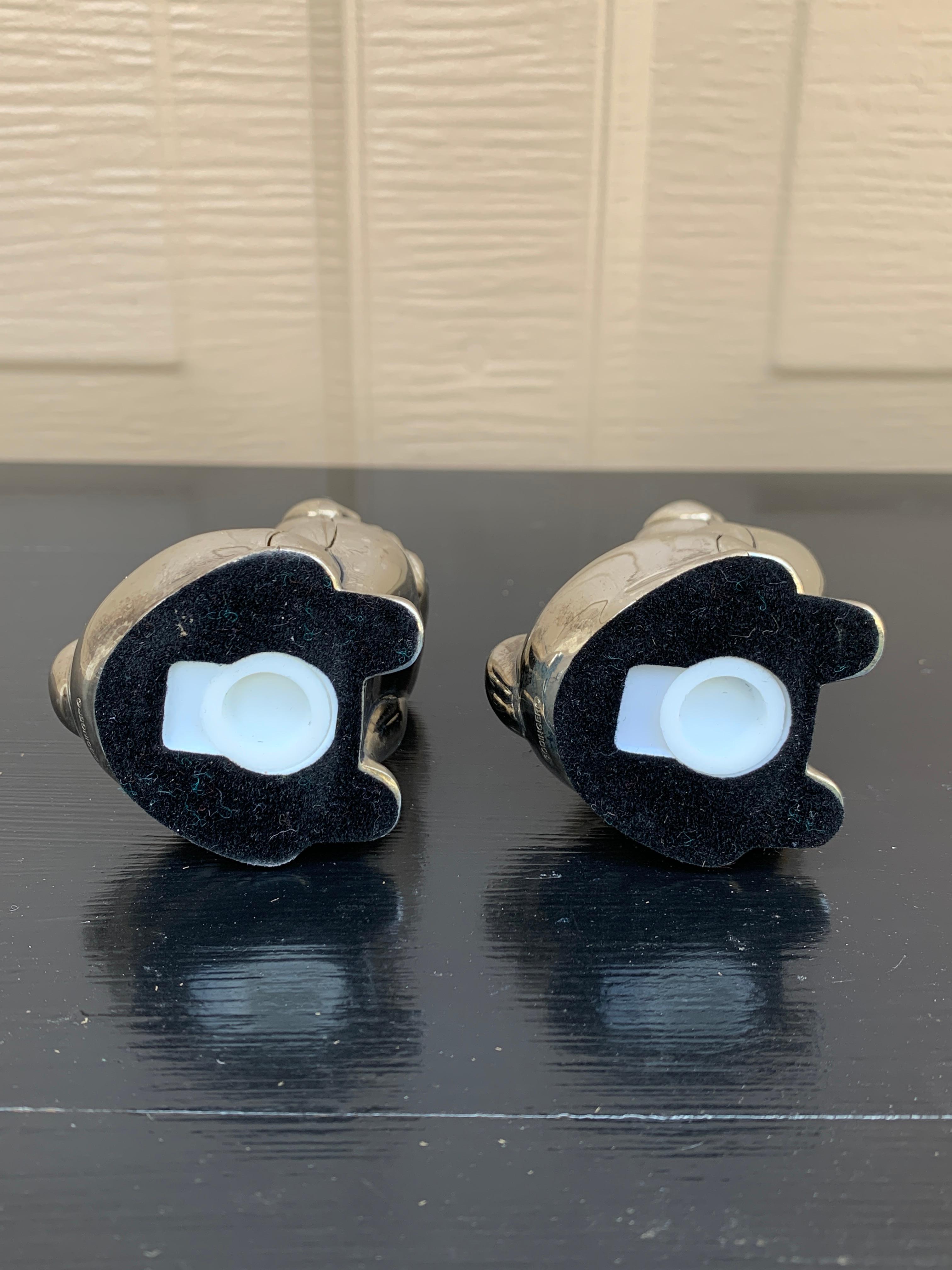 Shakers à sel et poivre en argent Godinger Pug Dog en vente 3