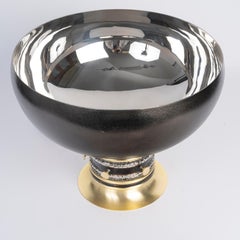 Schale aus Silber, Gold und patiniertem Metall, zeitgenössisches Stück.