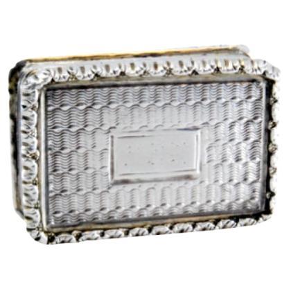 Silver-gold book-shaped vinaigrette box with engraving, William IV period